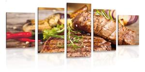 5-részes kép grillezett marha steak