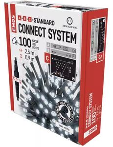 Standard Connect sorolható kültéri karácsonyi fényfüzér, hidegfehér 2,5x0,9m+10cm, hálózati adapter nélkül