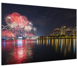 A szingapúri tűzijáték képe (90x60 cm)