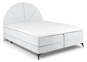 Világosszürke boxspring ágy tárolóhellyel 160x200 cm Sunset – Cosmopolitan Design