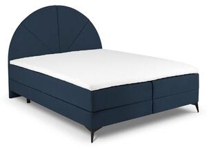 Sötétkék boxspring ágy tárolóhellyel 160x200 cm Sunset – Cosmopolitan Design
