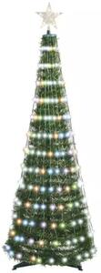 Kültéri távirányítós LED karácsonyfa színes fényfüzérrel 1,5m+3m, elem nélkül, időzítővel