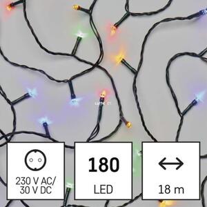 Karácsonyi kültéri LED fényfüzér, színes 18m+5m, 8 programmal