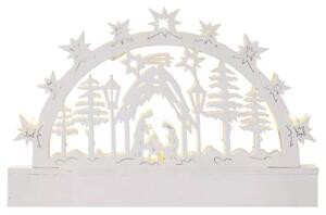 Karácsonyi LED Betlehem, melegfehér 14cm, elem nélkül, időzítővel