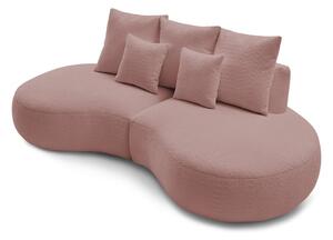 Rózsaszín buklé szövet kanapé 260 cm Saint-Germain – Bobochic Paris