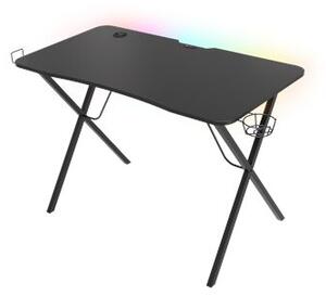 Genesis Holm 200 Gamer asztal RGB világítással, fekete