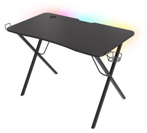 Genesis Holm 200 Gamer asztal RGB világítással, fekete