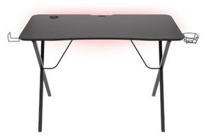 Genesis Holm 200 Gamer asztal RGB világítással, fekete