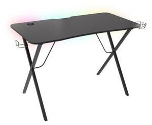 Genesis Holm 200 Gamer asztal RGB világítással, fekete