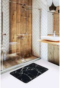 Marble fekete-fehér márványmintás fürdőszobai kilépő, 60 x 40 cm - Foutastic
