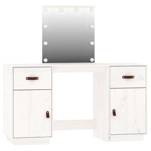 VidaXL - Fehér Fenyőfa Sminkasztal LED Tükörrel - 135x50x134cm
