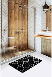 Dark Rustic fekete-fehér fürdőszobai kilépő, 60 x 40 cm - Foutastic