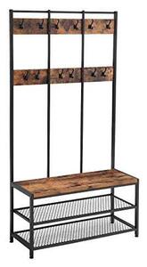 Vasagle Cipőtartós Pad - Rusztikus Barna - 100x40x186 cm