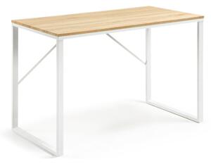 Lisbet fehér íróasztal fa dekoros asztallappal - Kave Home