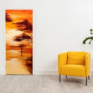 Fotótapéta ajtóra - narancssárga táj (95x205cm)