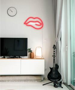 Biting Lips piros világító fali dekoráció, 40 x 36 cm - Candy Shock