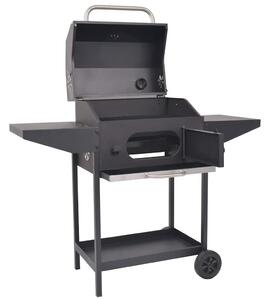 VidaXL BBQ fekete faszén grillsütő polccal