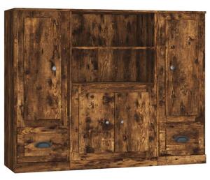 VidaXL Tölgyfa Magasszekrény - 3 db, 132x35.5x103.5cm
