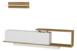 Fehér-natúr színű nappali bútor szett 180x55 cm Asos - Woody Fashion