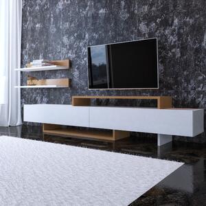 Fehér-natúr színű nappali bútor szett 180x40 cm Nirvanas - Furny Home