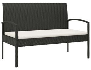 VidaXL fekete polyrattan kerti pad párnával 105 cm