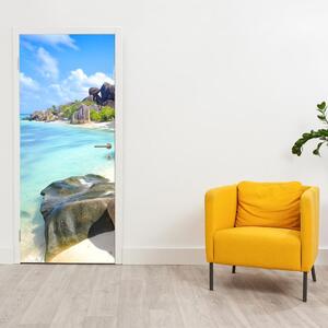 Fotótapéta ajtóra - La Digue, Seychelly (95x205cm)