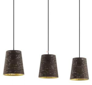 Függesztett lámpa három foglalattal, kávé-arany színű (Segezia)