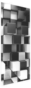 Fotótapéta ajtóra - Fekete és fehér kockák (95x205cm)