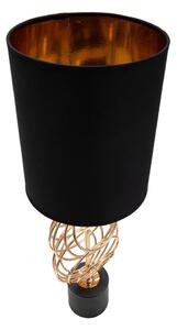 Fekete-aranyszínű asztali lámpa textil búrával (magasság 58,5 cm) Circly – Mauro Ferretti