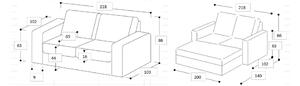 Szürke kinyitható kanapé 218 cm Resmo - Scandic