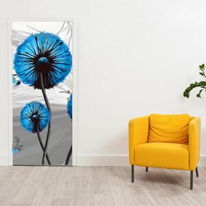 Fotótapéta ajtóra - absztrakt - kék pitypang (95x205cm)