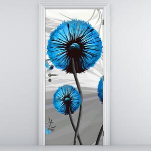 Fotótapéta ajtóra - absztrakt - kék pitypang (95x205cm)