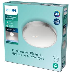 Philips Doris 17W 1500lm, hidegfehér, fürdőszobai mennyezeti LED lámpa, IP44, 30cm, nikkel