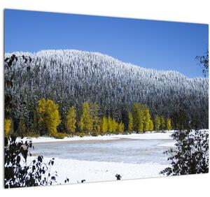 Kép - havas hegyek télen (70x50 cm)