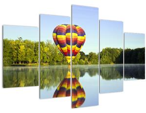 Hőlégballon a tónál képe (150x105 cm)