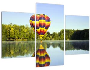 Hőlégballon a tónál képe (90x60 cm)