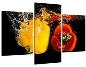 Kép - paprika a vízben (90x60 cm)