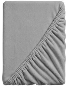 SOFT világosszürke mikroplüss lepedő 180x200 cm