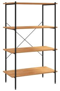 4 Polcos Polcrendszer - Fém és Tölgy - 80x40x130 cm