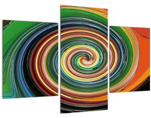 Absztrakt kép - színes spirál (90x60 cm)