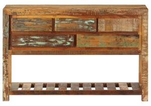 Tömör újrahasznosított fa tálalószekrény 120 x 30 x 75 cm