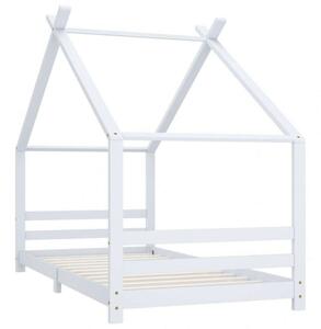 Fehér tömör fenyőfa gyerekágy-keret 90 x 200 cm