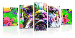 5 részes kép pop-art bulldog