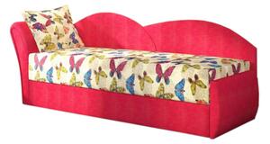 RICCARDO kinyitható kanapé, 200x80x75 cm, butterfly + piros, (butterfly 04/alova 46), balos