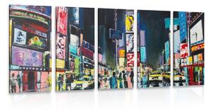 5-részes kép színes New York