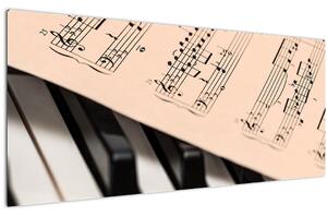 Zongora hangjegyekkel képe (120x50 cm)