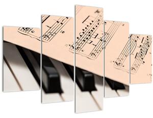 Zongora hangjegyekkel képe (150x105 cm)