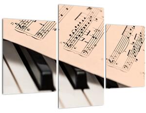 Zongora hangjegyekkel képe (90x60 cm)