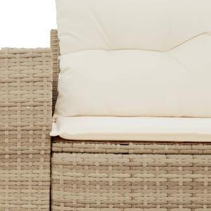 VidaXL 2 személyes bézs polyrattan kerti kanapé párnával
