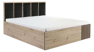Franciaágy 160 cm Claudi 16 (ágyráccsal) (artisan tölgy)
